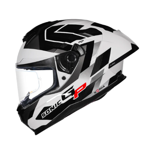 Korda Sonic GP Flash Helmet - White Black