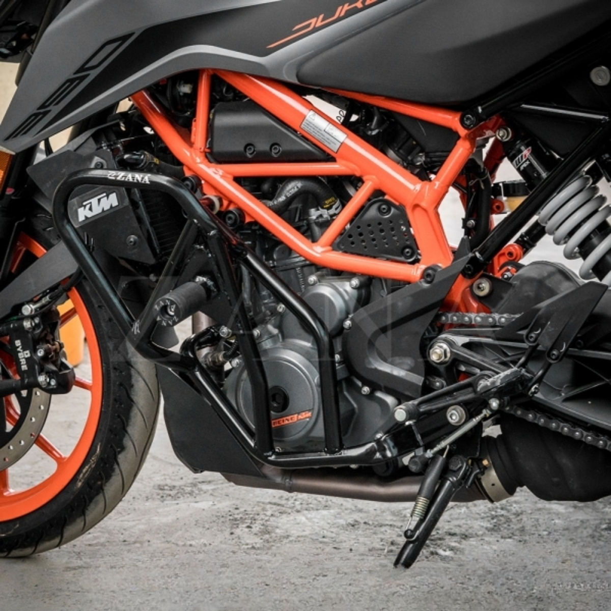 Zana KTM Duke 250 / 390 BS4/BS6 (2019-2022) / KTM 250 / 390 (2017-2018) Crash Guard Texture - Matt Black - ZI-5034