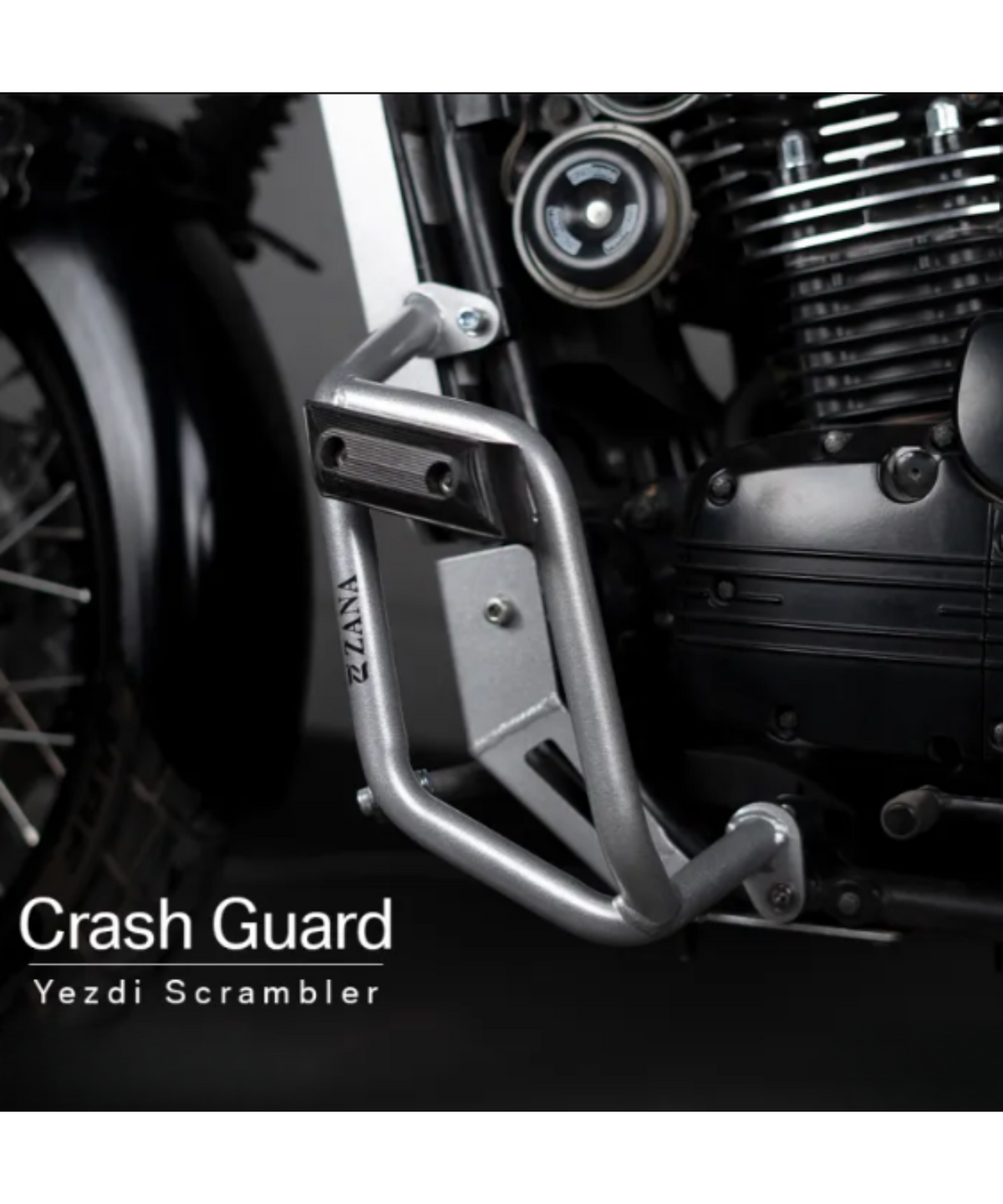 Zana Yezdi Scrambler Leg Guard with Slider - Silver - ZI-8190 - Zana