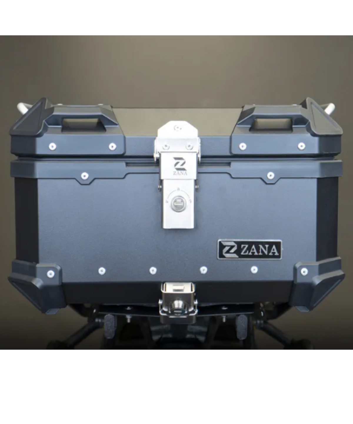 Zana Universal Aluminium L-Flat 35 L Top Box With Back Rest Cushion - Black - ZI-TB-005 - Zana