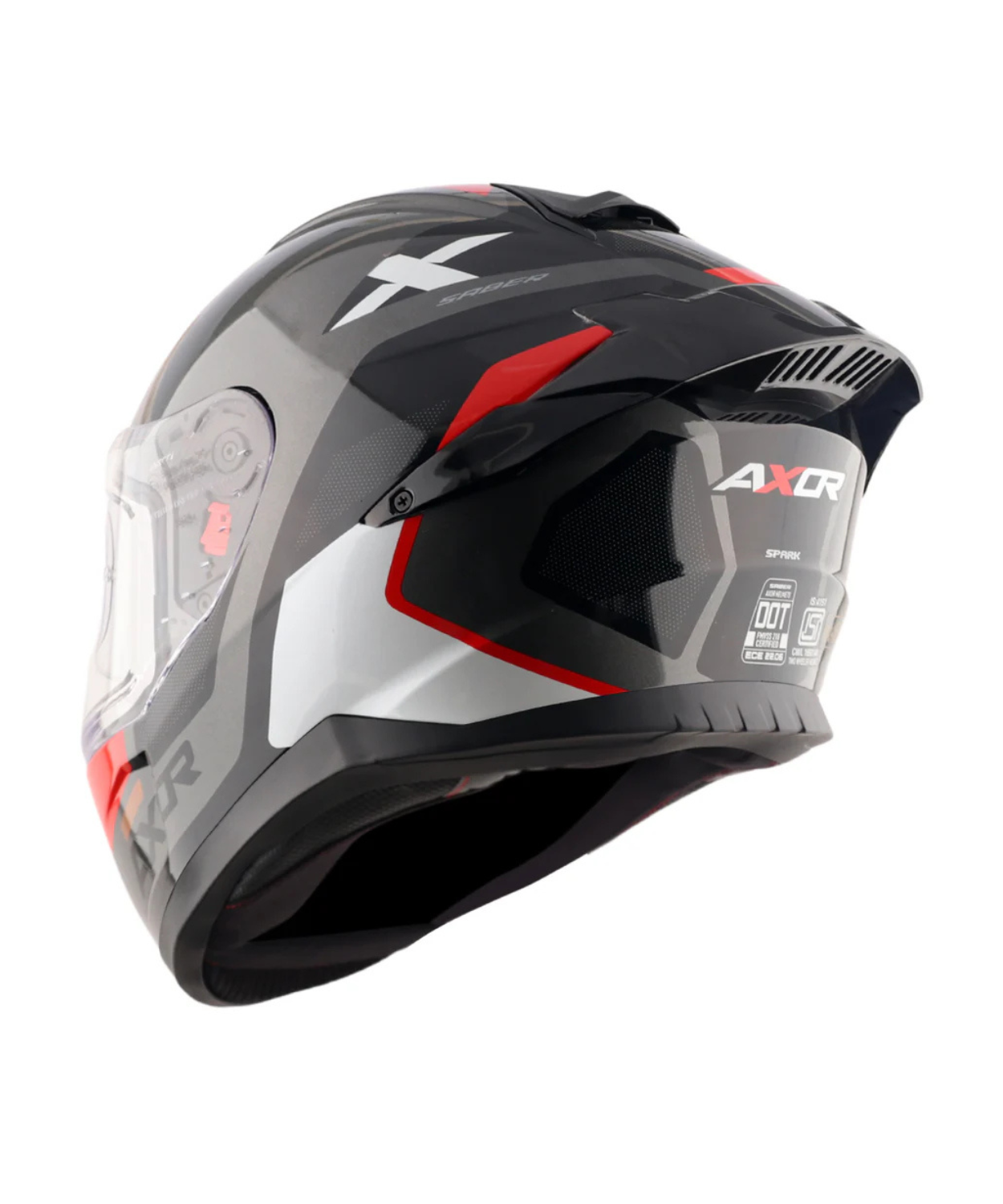 Axor Saber Spark Helmet - Gloss Black Red