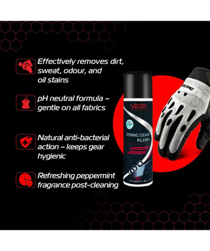 Vista Riding Gears Cleaner Foam Spray with Refreshing Mint Fragrance - 450 ml