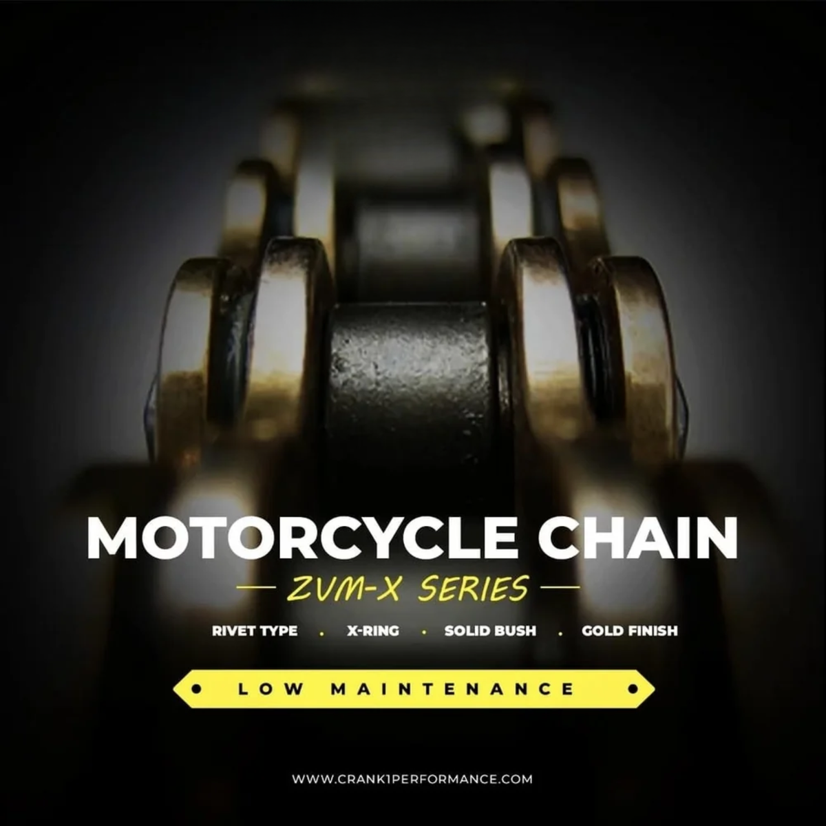 Crank1 Kawasaki Ninja ZX 14R (2011-2025) 530 Pitch ZVM-X 118L Chain - Gold