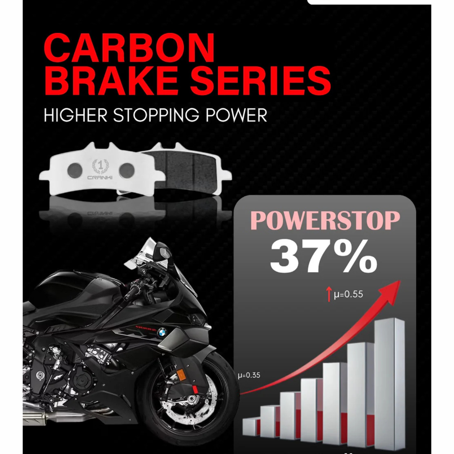 Crank1 Carbon Brake Pads for Ducati Scrambler 1100 Tribute Pro (2022-2023)