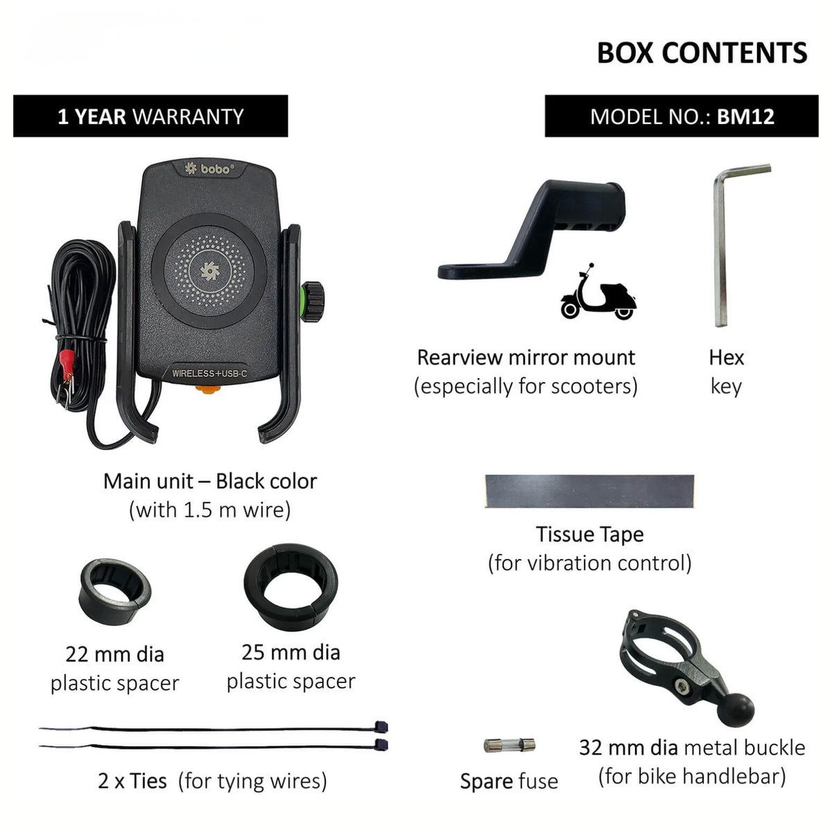 BOBO BM12 Bike Phone Holder Motorcycle Mobile Mount - BOBO
