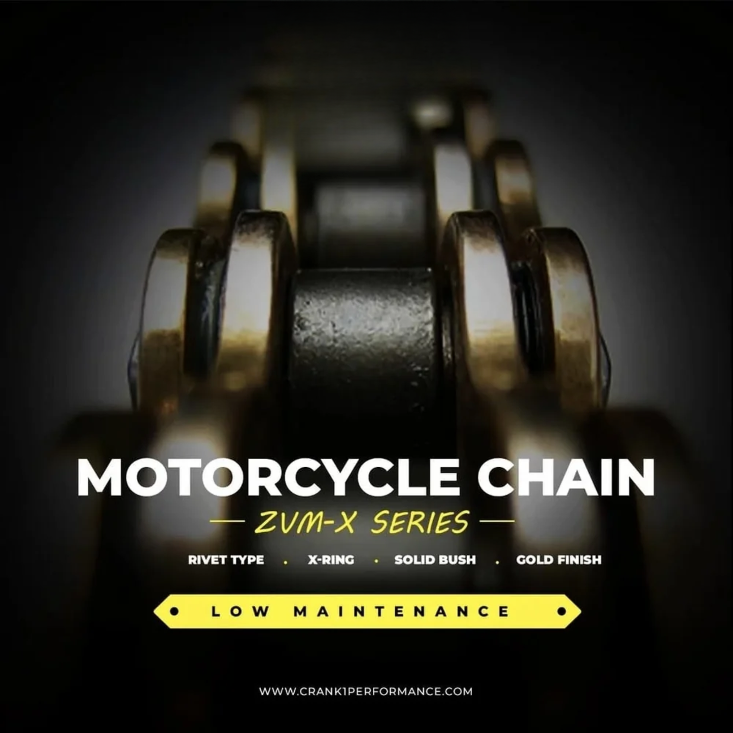 Crank1 Kawasaki Z800 (2013-2018) 520 Pitch ZVM-X 114L Chain - Gold
