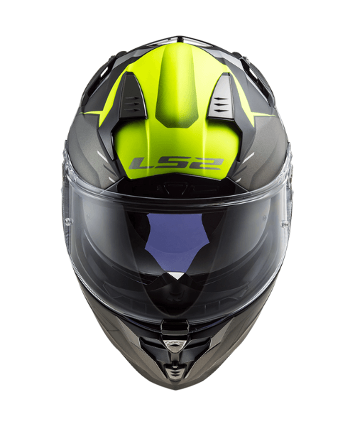 LS2 FF327 Challenger Allert Matt Titanium Hi-Viz Helmet - Yellow