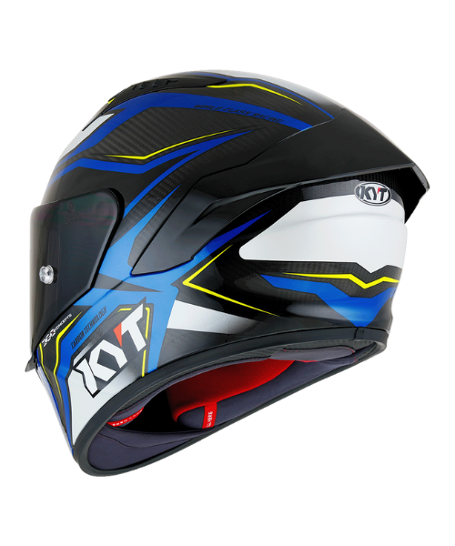 KYT NZ Race Carbon Stride Helmet - Blue White - KYT Helmets