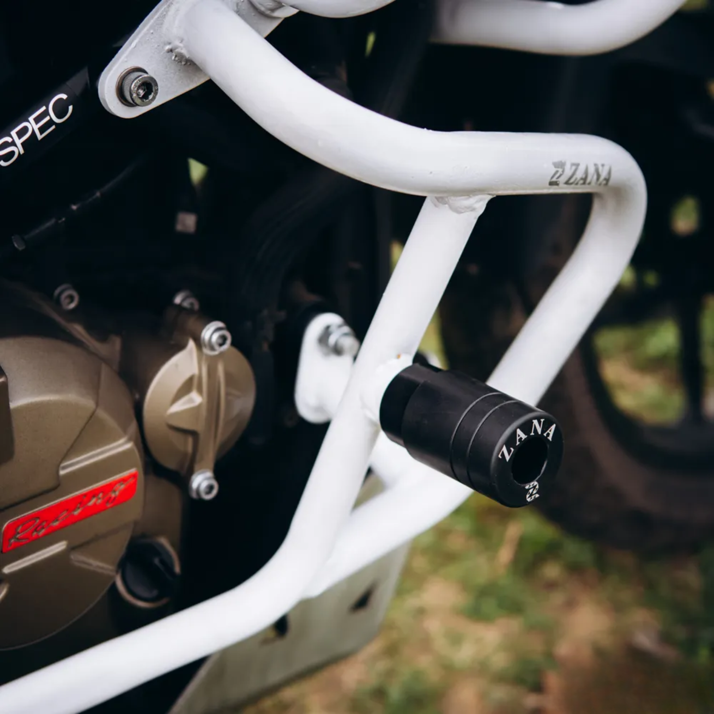 Zana TVS Apache RTX 300 Beak Version Upper & Lower Crash Guard with Slider Combo - White - ZI-8747 / ZI-8746