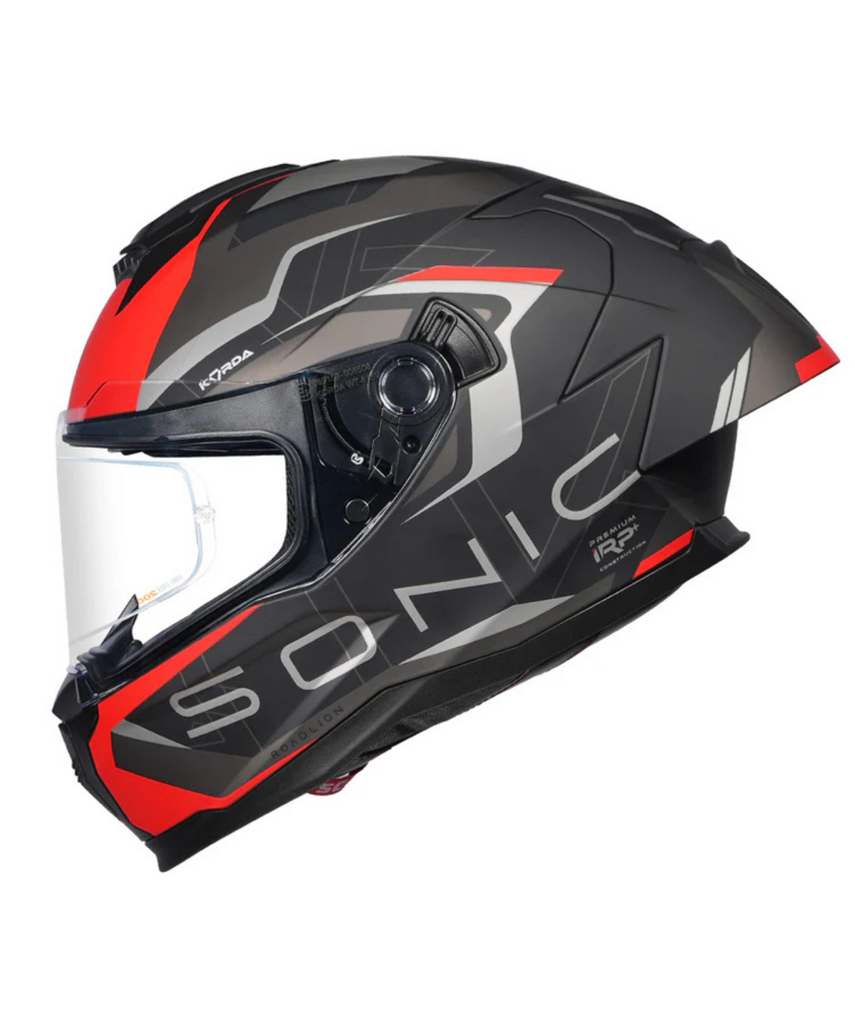 Korda Sonic GP Roadlion Helmet - Matt Black Red - Korda