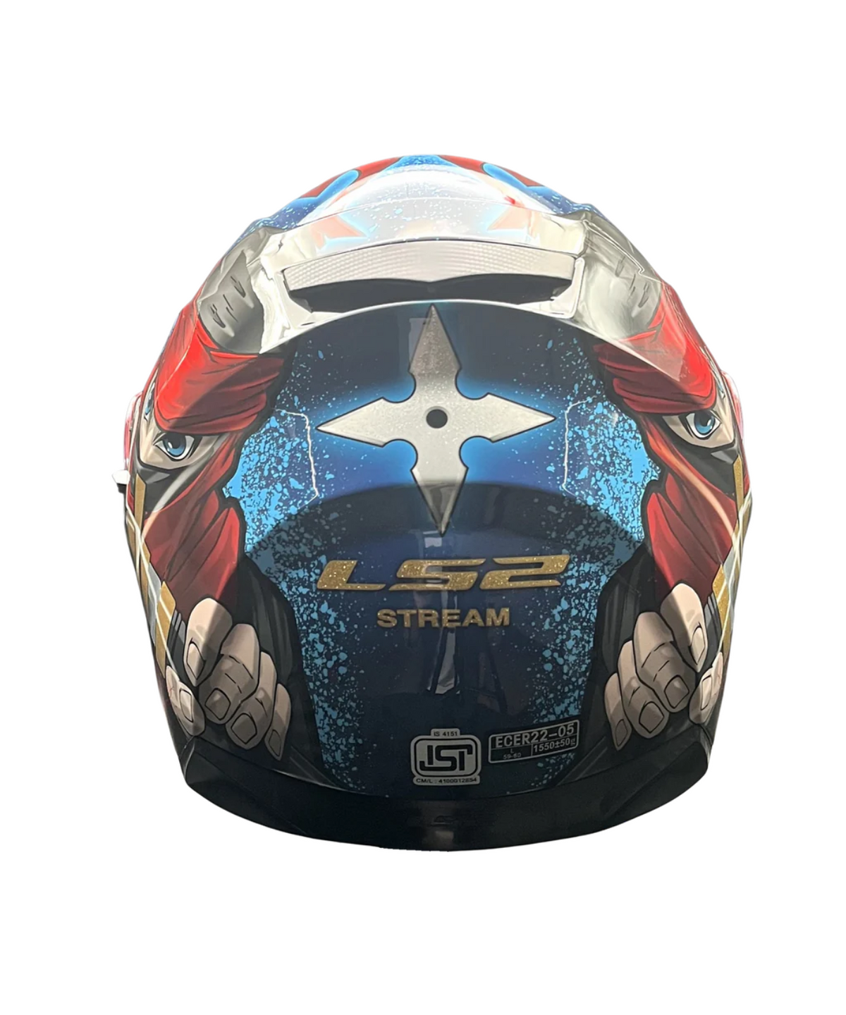 LS2 FF320 Stream Evo Ninja with D Ring Helmet - Red Blue - LS2