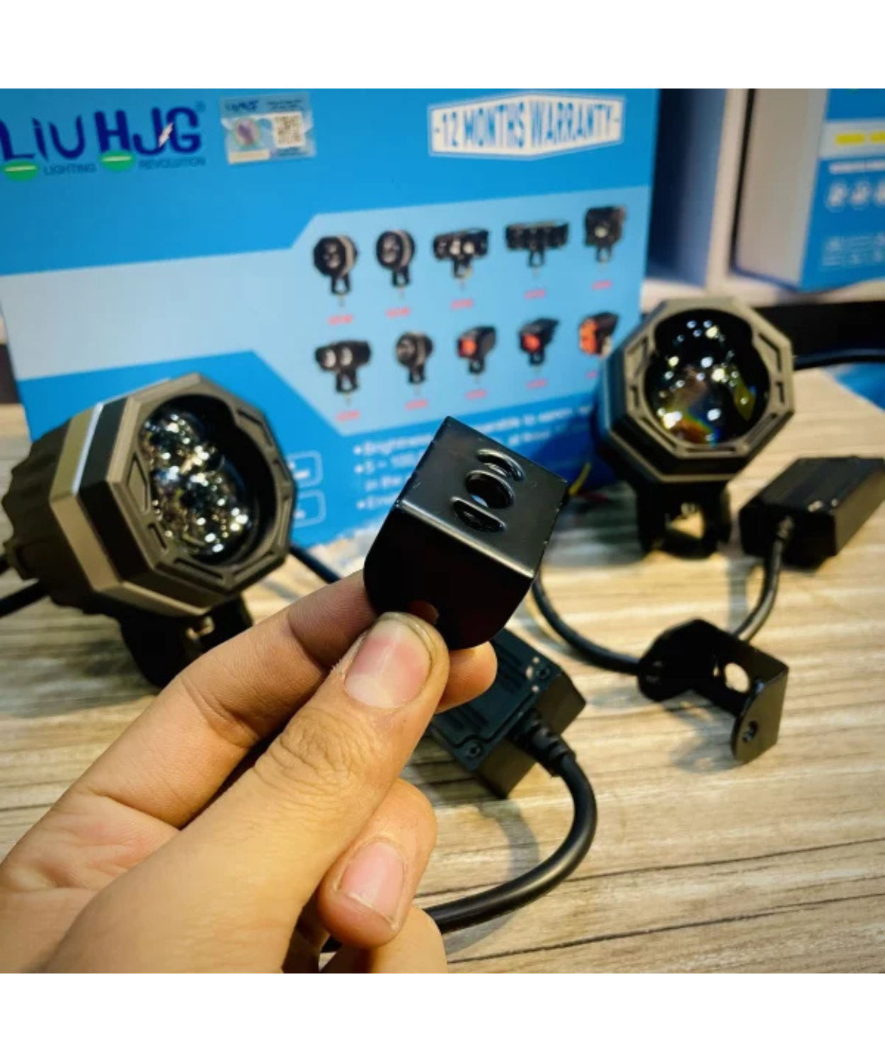 HJG 125 Dual Lens 120W White/Yellow Fog Light  (1 Year Warranty)