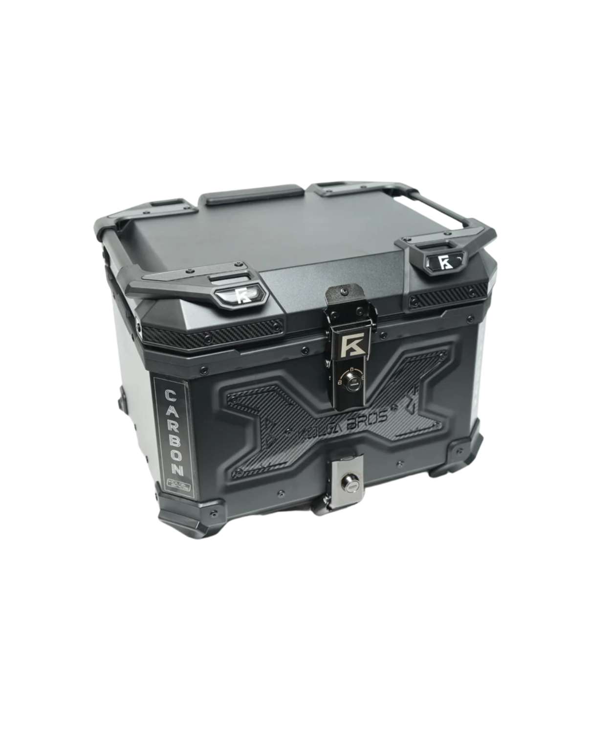 Kolga Bros Aluminium Alloy Carbon Moto Trunk 55L Top Box - Black  - KBMT-05-55