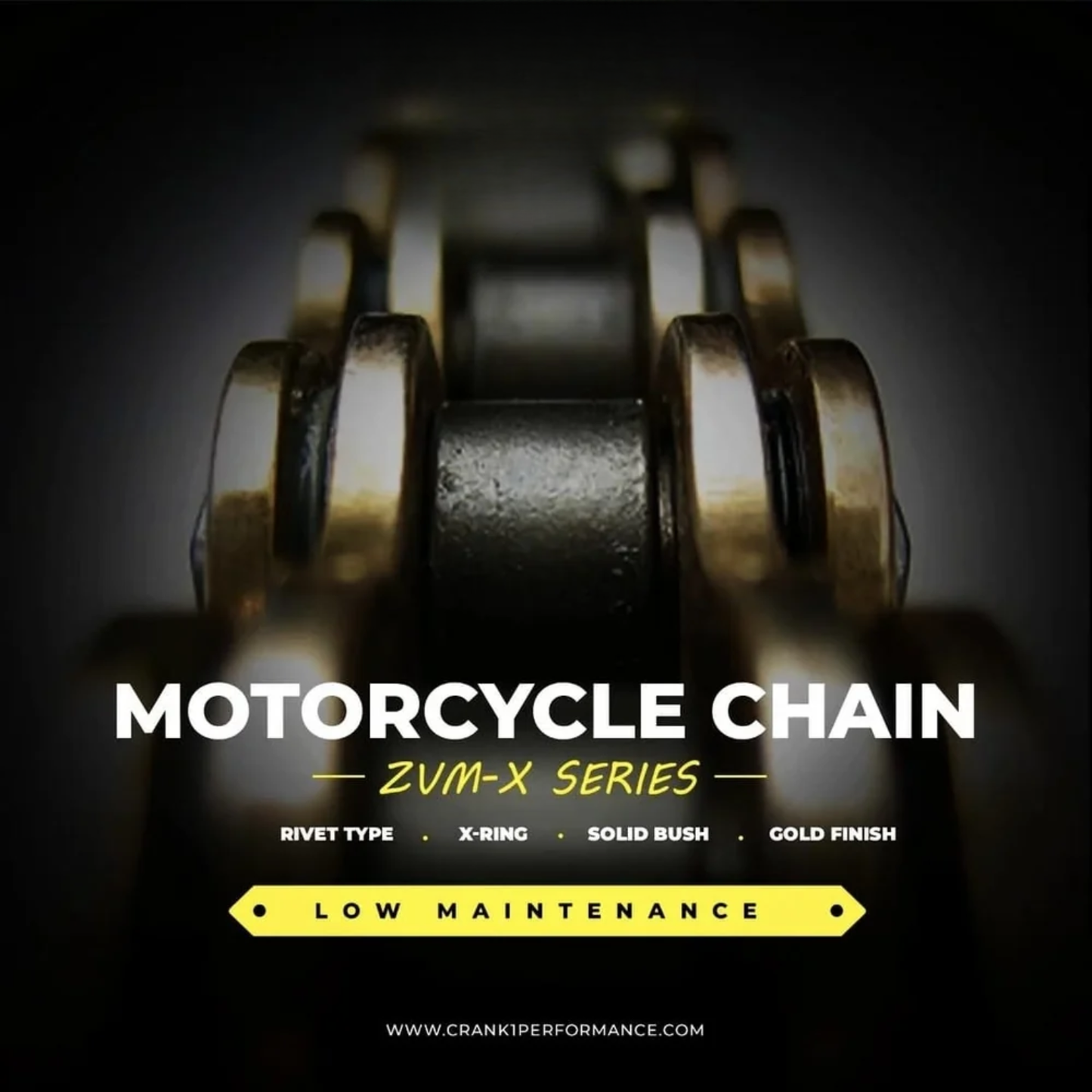 Crank1 Kawasaki Ninja 650 (2011 Onwards) 520 Pitch ZVM-X 114L Chain - Gold