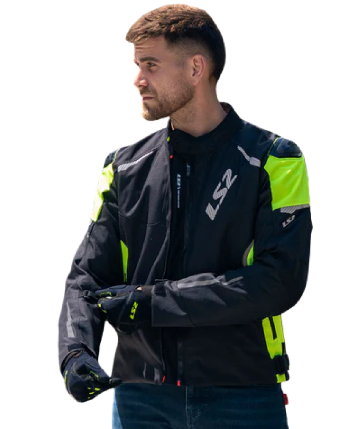 LS2 Zoom Man Riding Jacket - Black Yellow - LS2