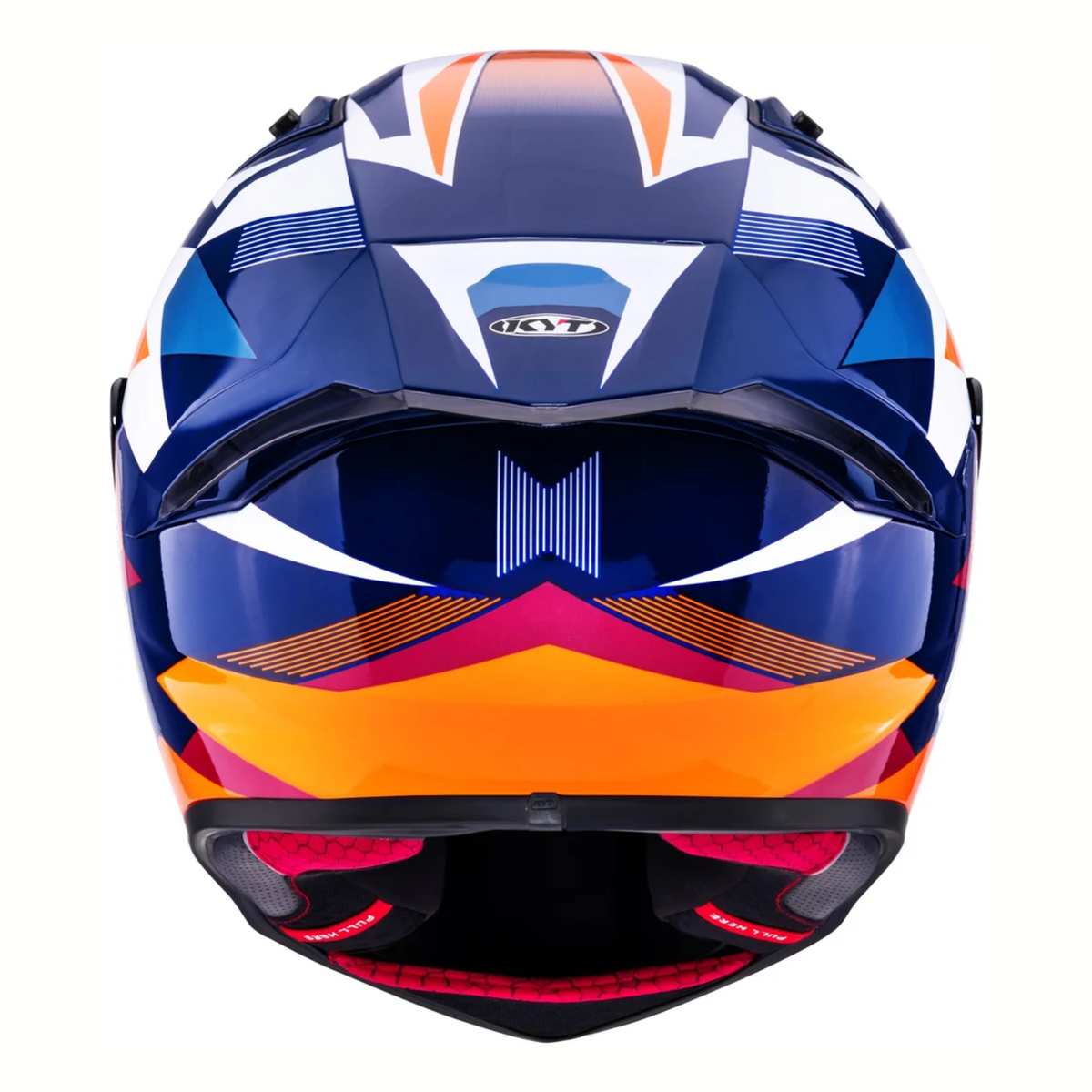 KYT R1R Diamond Carbon Fiber Helmet - Gloss Blue Orange - KYT Helmets