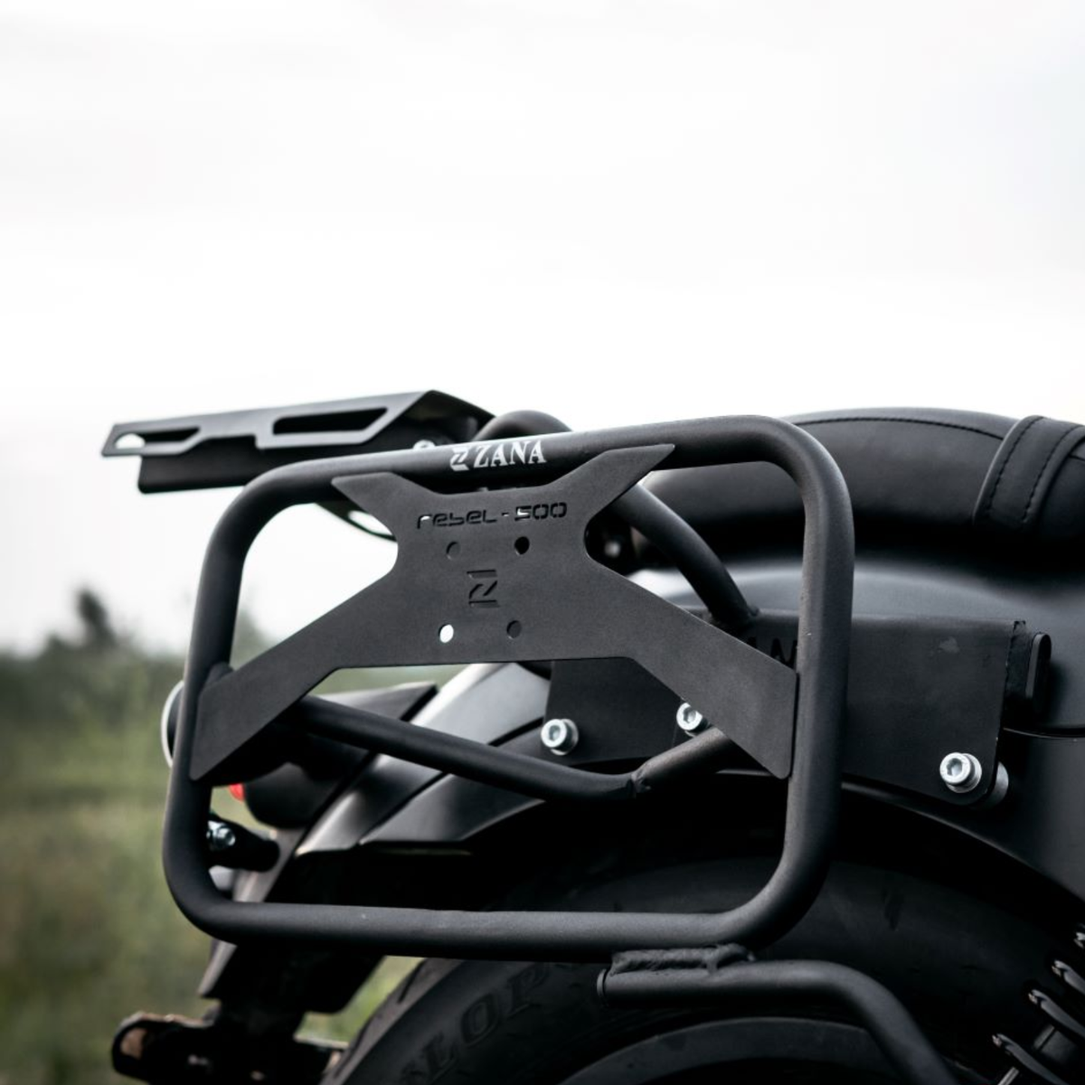 Zana Honda Rebel 500 Roadster Saddle Stay with Jerry Can Mount - Black - ZI-8626 - Zana