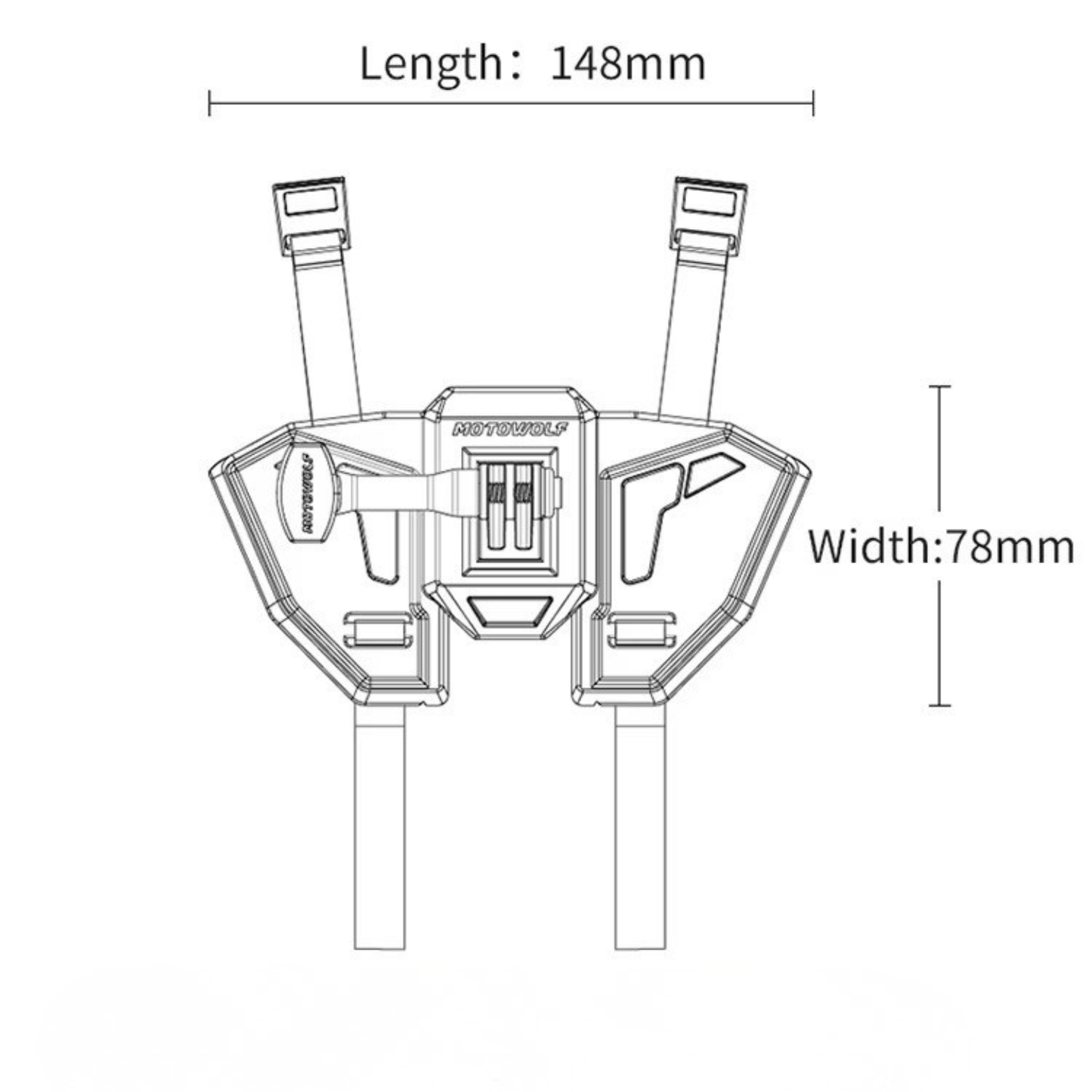 Motowolf Action Cam Helmet Chin Mount - Grey
