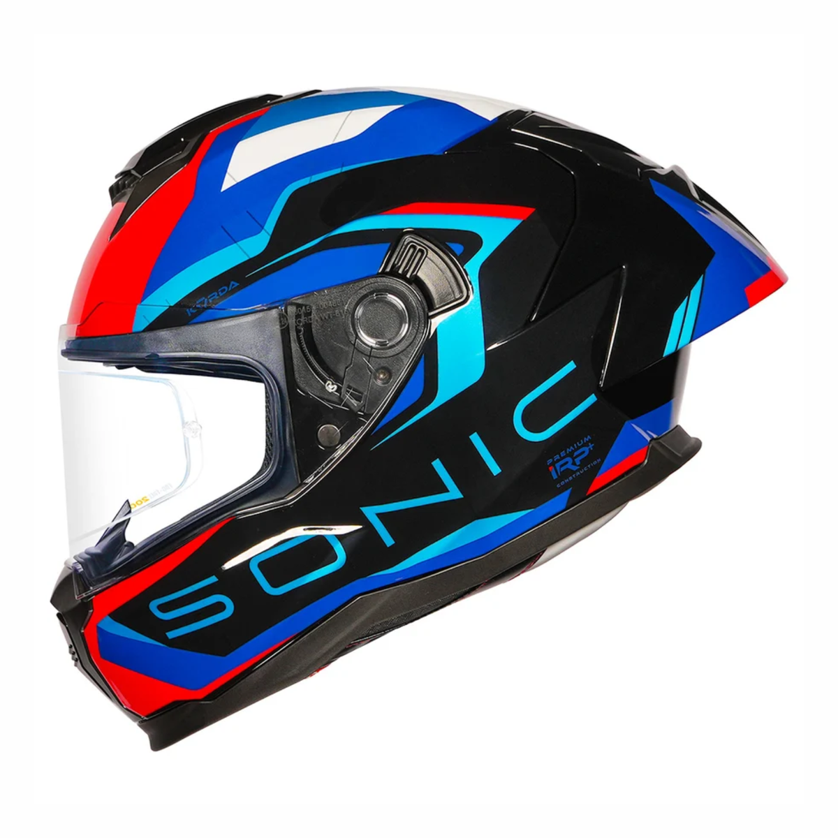 Korda Sonic GP Roadlion Helmet - Gloss Black Red Blue
