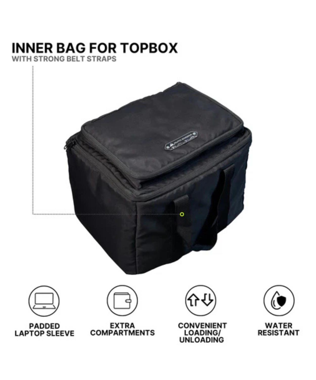 Auto Engina Aluminium Top Box 42L for Royal Enfield Himalayan 450 - Black