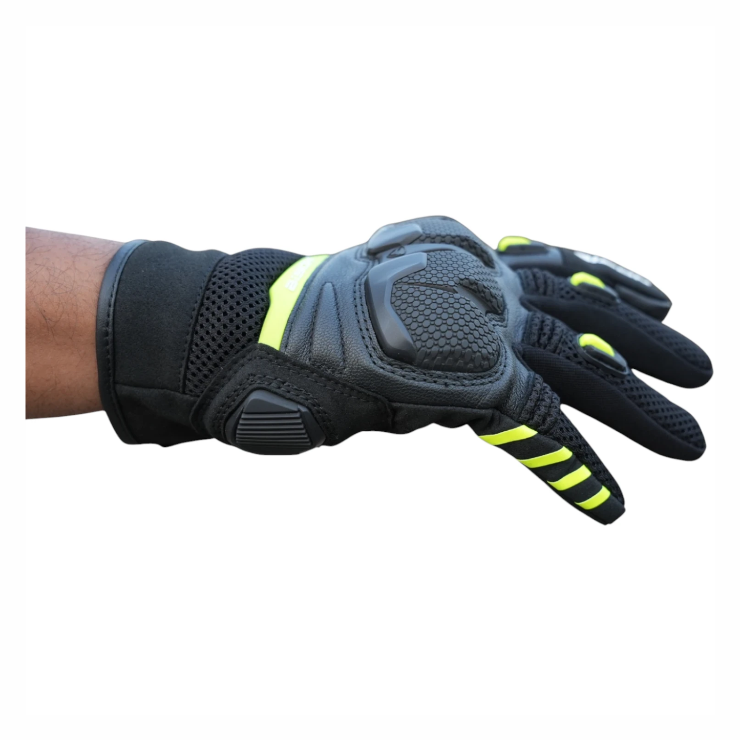 Bison ProGear Raptor Riding Gloves - Black Neon