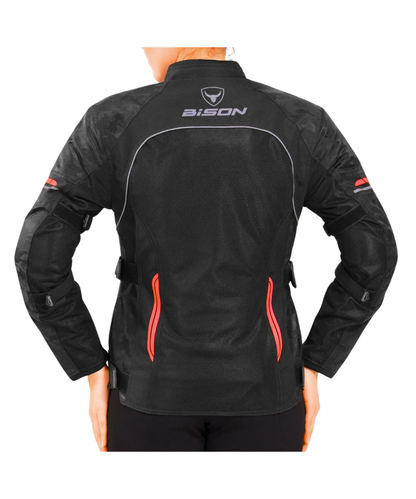 Bison ProGear Phoenix Women Riding Jacket - Hi-Viz Red