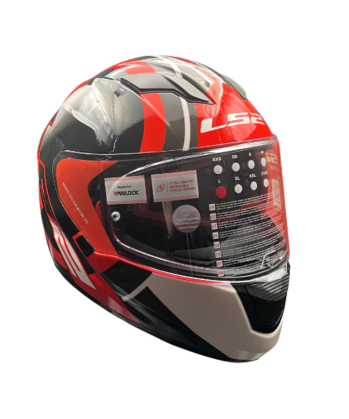 LS2 FF320 Stream Evo Target Helmet - Black 7C Red D-Ring