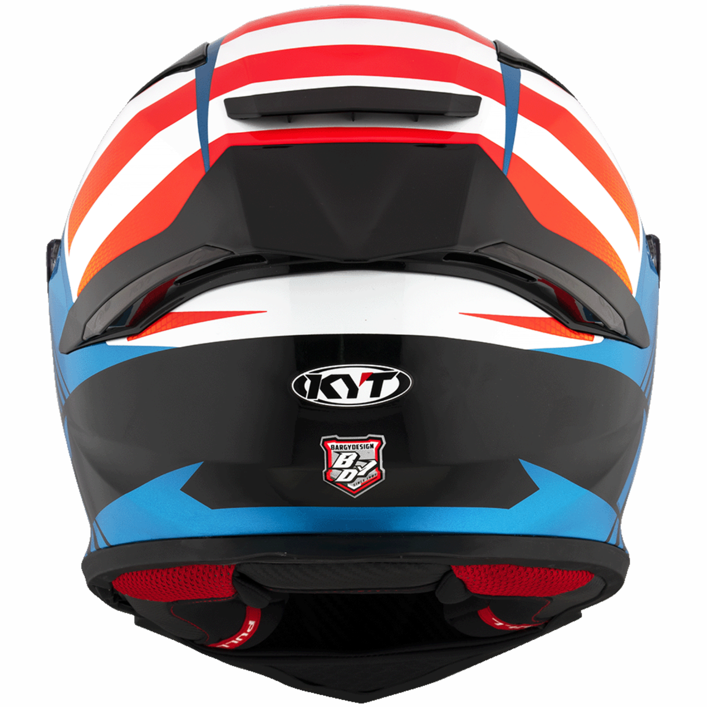 KYT R2R Pro Straight Helmet - Gloss Blue Orange White