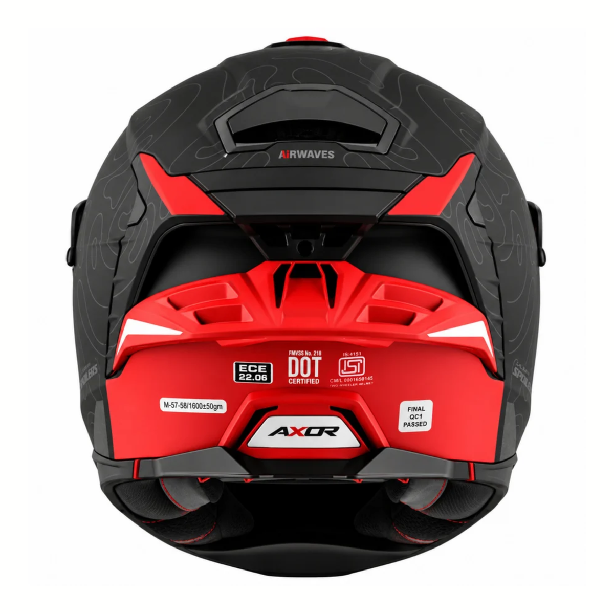 Axor Brutale Airwaves Dual Spoiler Helmet - Matt Black Red