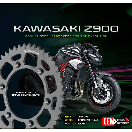 Crank1 Kawasaki Z900 (2017-2021) Performance Motorcycle Sprocket - Chrome - CPR50-29018-44T