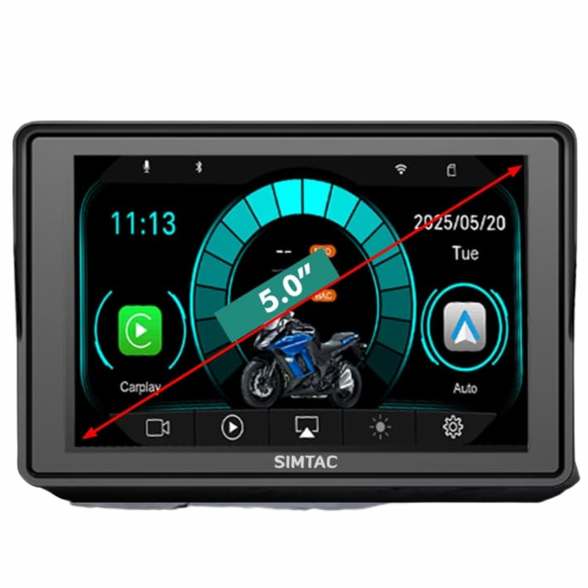 Simtac M4D Motorcycle GPS CarPlay And Android Auto System - Simtac