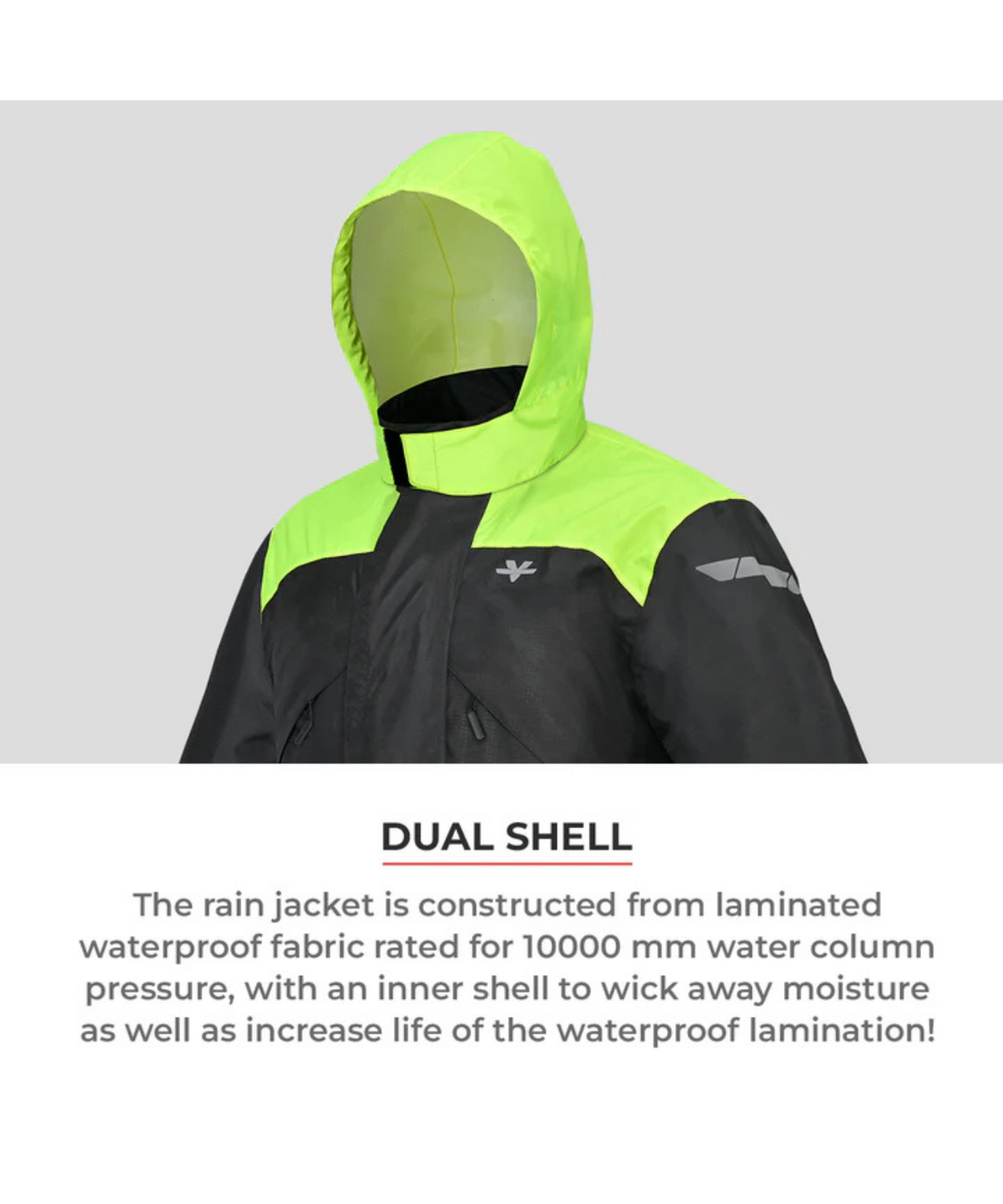Viaterra P300 Motorcycle Rain Jacket - Black Green - Viaterra