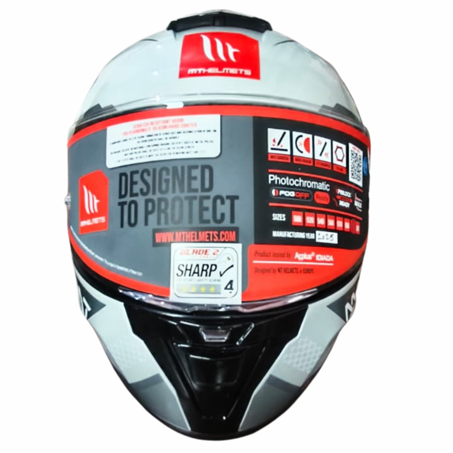 MT Blade 2 SV Rhapsody A2 Helmet - Gloss Silver Grey