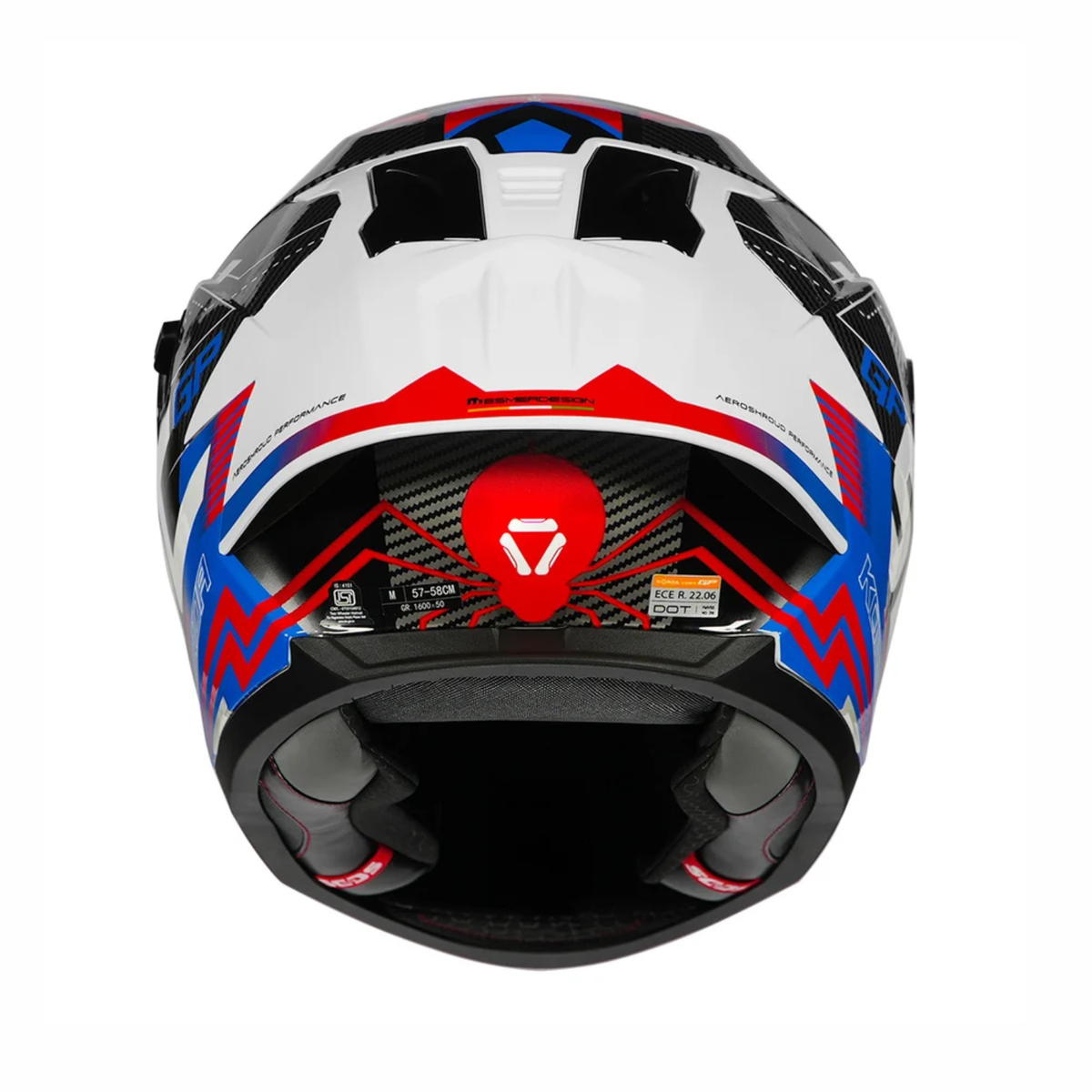 Korda Sonic GP SPI-D Helmet - Gloss Silver White Blue