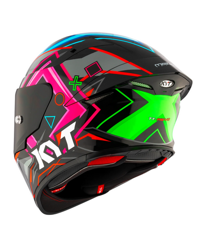 KYT TT-Revo Ratthapark Play Replica Helmet - Gloss Black Pink Green