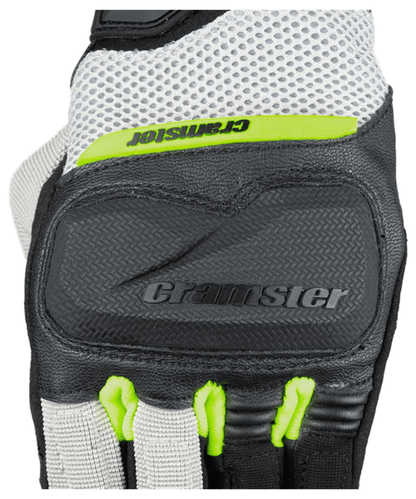 Cramster Breezer Gloves - Light Grey Hi Viz Green