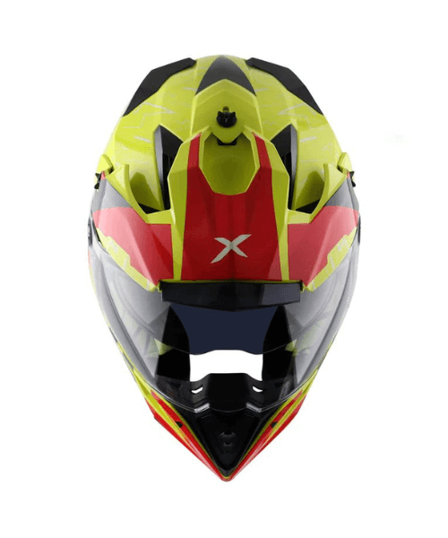 Axor X-Cross Flash Dual Visor Helmet - Neon Yellow Red