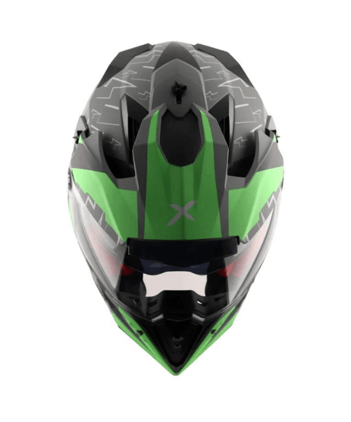 Axor X-Cross Flash Dual Visor Helmet - Dull Cool Grey Green