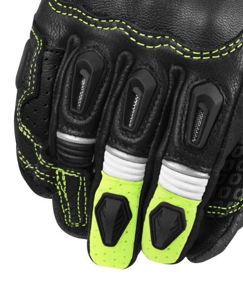 Rynox Storm Evo 3 Riding Gloves - Hi-Viz Green Black