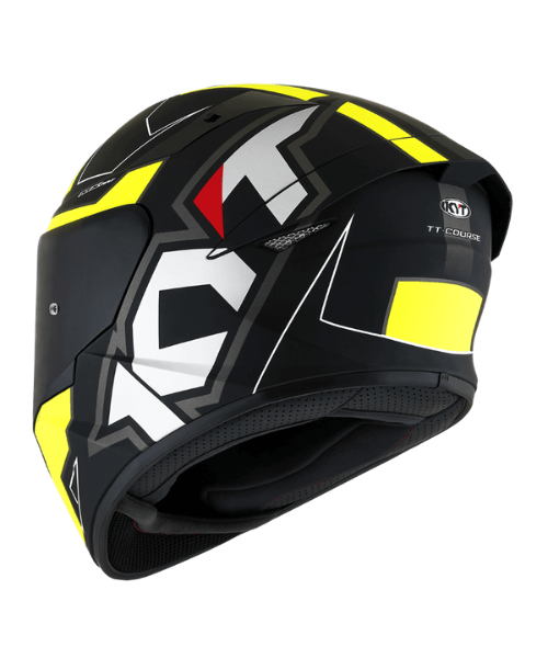 KYT TT-Course Electron Helmet - Matt Black Yellow