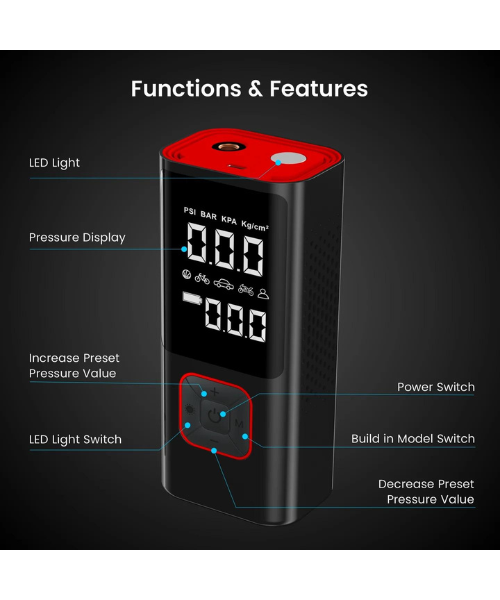 Portronics Vayu 2.0 Portable Tyre Inflator