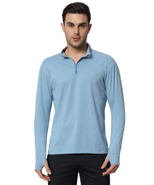 Reccy Men's Nomadic Full Sleeves T Shirt - Lichen Blue