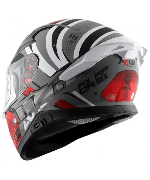 Axor Apex Hex-2 Helmet - Dull Cool Grey Red