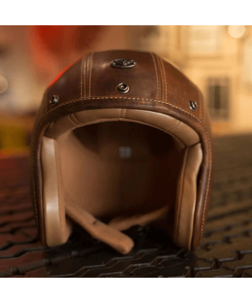 Vardenchi Leather Head Half Face Helmet