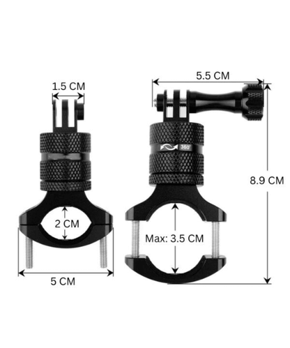 Yellowfin Handlebar Action Camera Mount Aluminium Alloy - MINI-ACT-BLACK