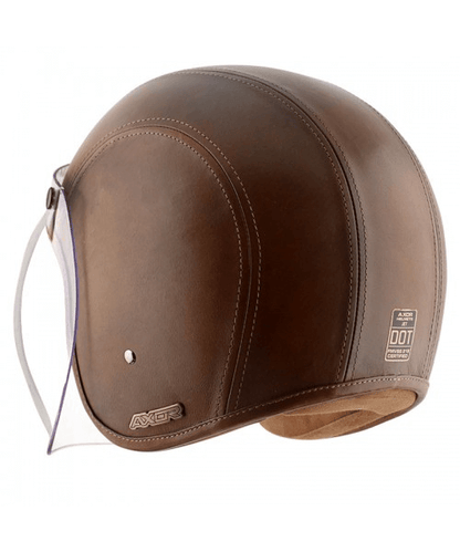 Axor Retro Jet Leather Forest Helmet - Green