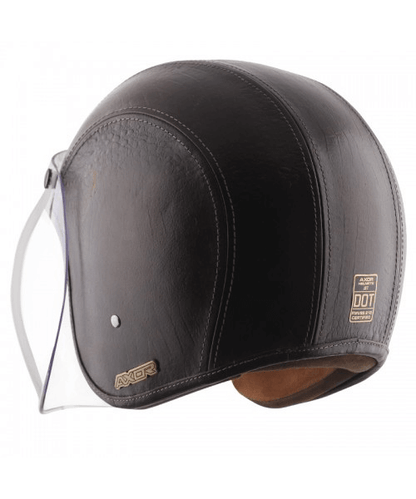 Axor Retro Jet Leather Legend Helmet - Coco Dark