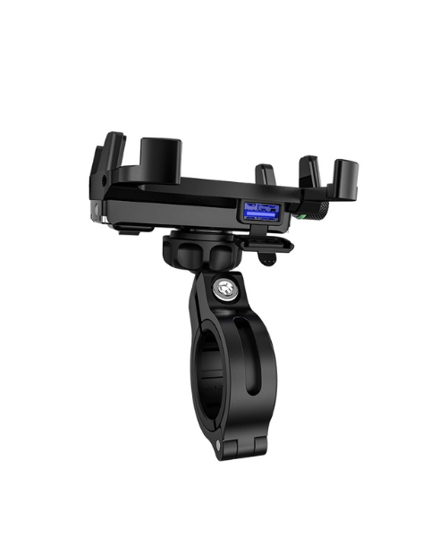 Yellowfin Claw-Grip with Fast QC 3.0 Mobile Holder with Charger for Bikes & Scooters - M6S Black