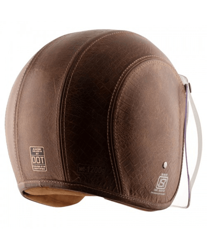 Axor Retro Jet Leather Poison Helmet - Coco Brown