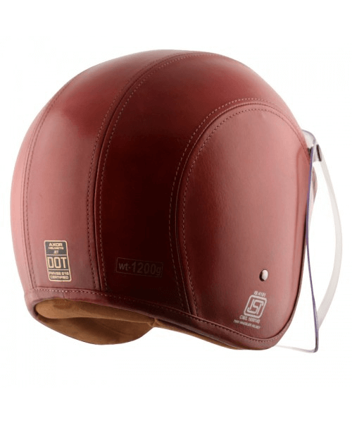 Axor Retro Jet Leather Wild Helmet - Red